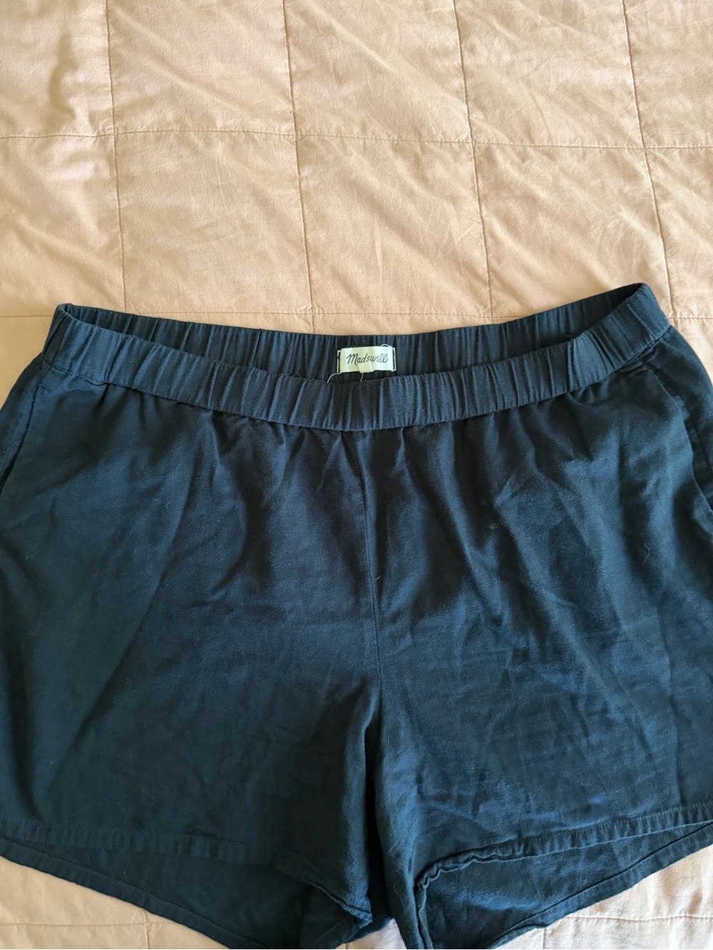 Madewell Dark Navy Elastic Waist Athletic Shorts